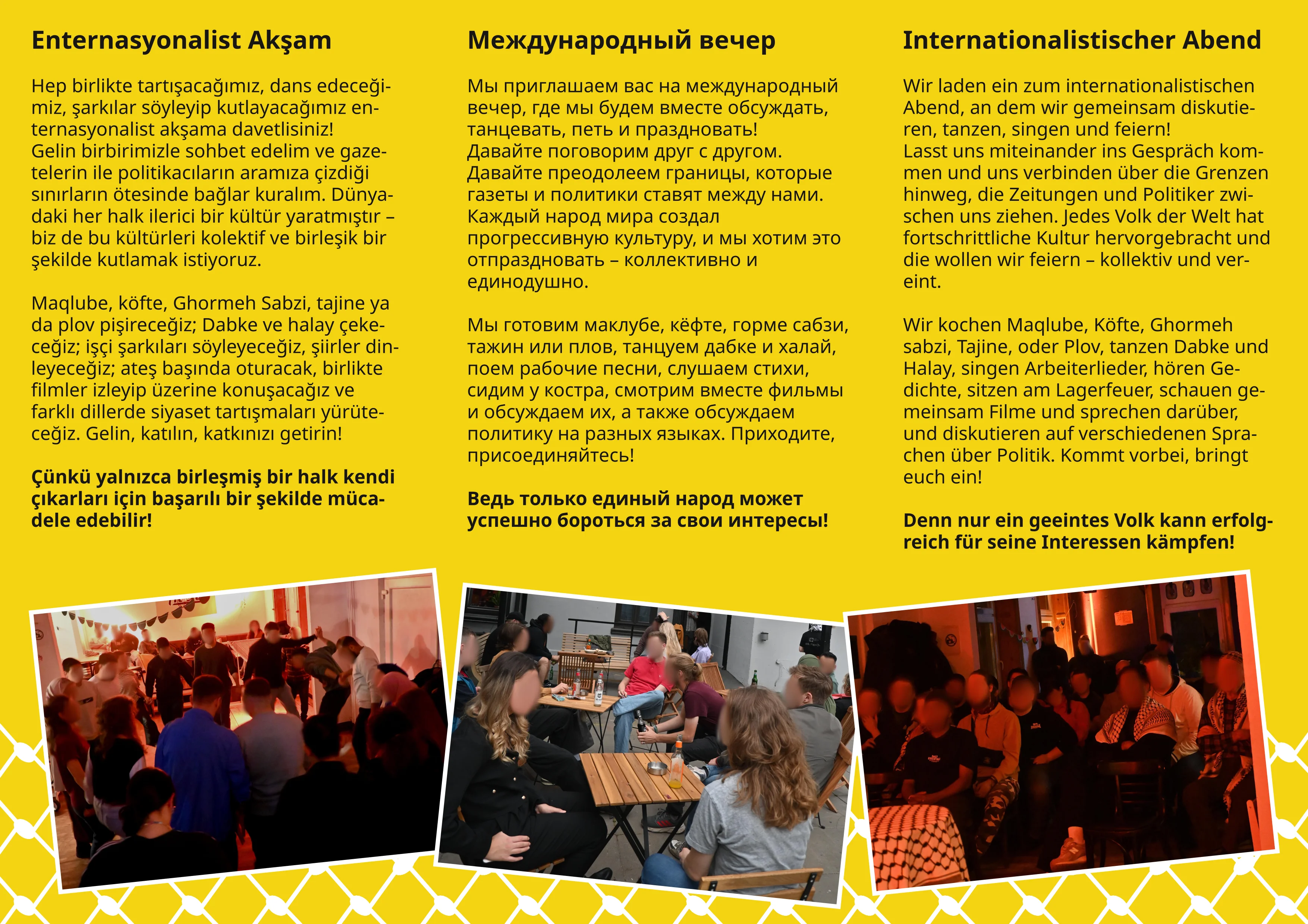 Flyer Internationalistischer Abend, Seite 2